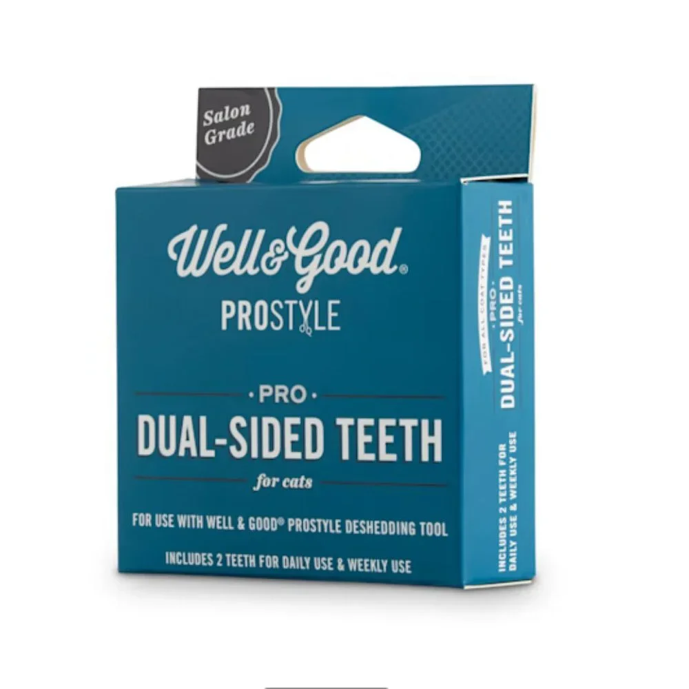 Well & Good ProStyle Dual-Sided Deshedding Replacement Teeth for Cats, Small/Med